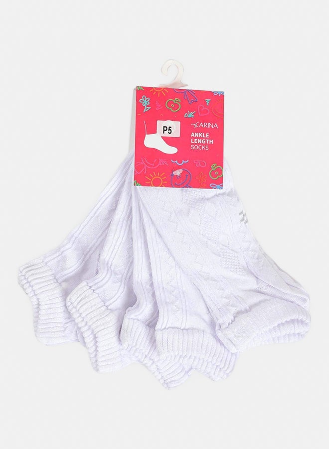 Carina Girly Ankle Length Socks - 5 Pairs - Image 1