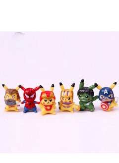 بيوينتي 6 Pcs Pokemon Avengers Figure Toy Set For Kids  - Image 1