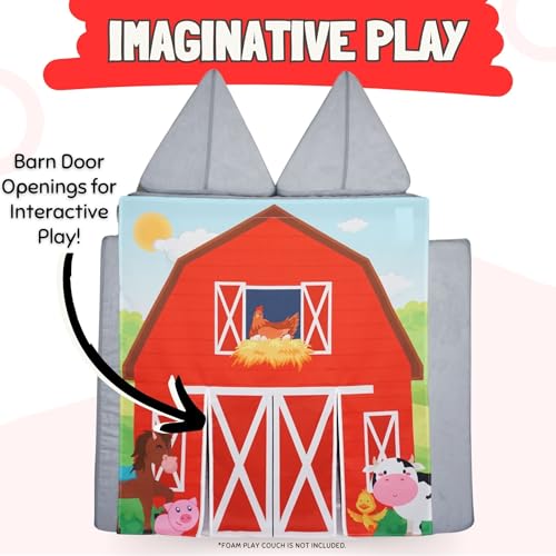 Couch Swag Play Panel for Childrens Foam Sofa Kids Couch (Barn) - Image 5