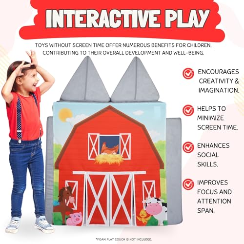 Couch Swag Play Panel for Childrens Foam Sofa Kids Couch (Barn) - Image 3