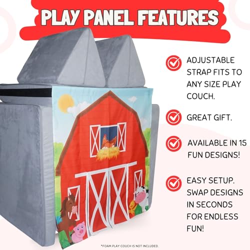 Couch Swag Play Panel for Childrens Foam Sofa Kids Couch (Barn) - Image 2