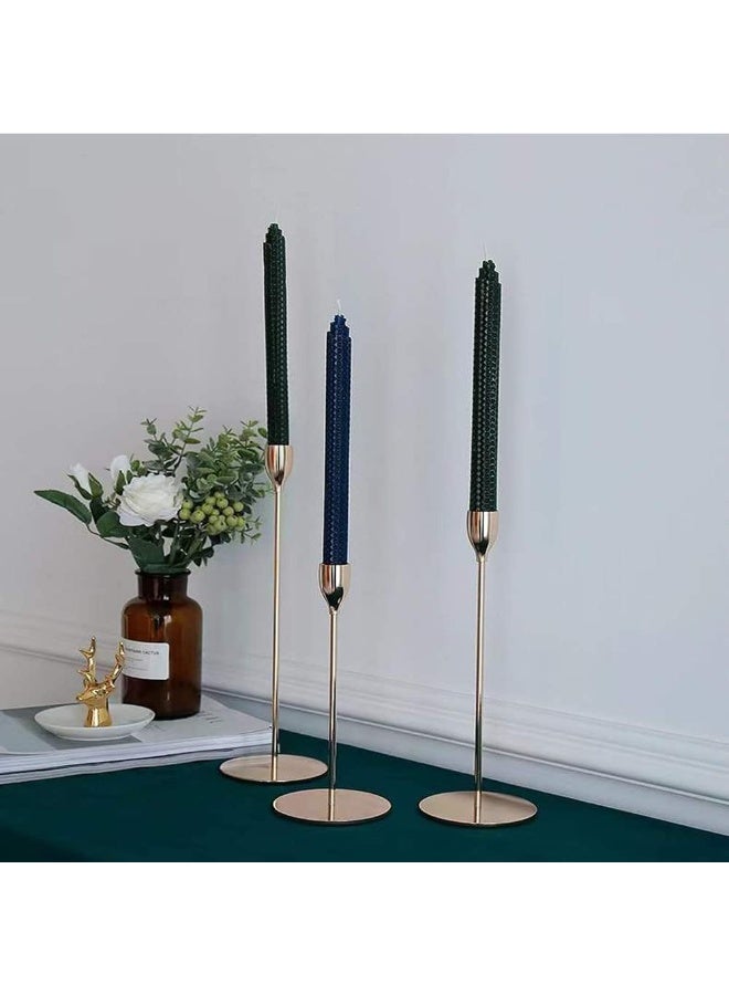 Bukela Pink Gold Candle Holders Set of 3 for Taper Candles, Decorative Candlestick Holder for Wedding, Dinning, Party, Fits 3/4 inch Thick Candle&Led Candles (Metal Candle Stand) - Image 5