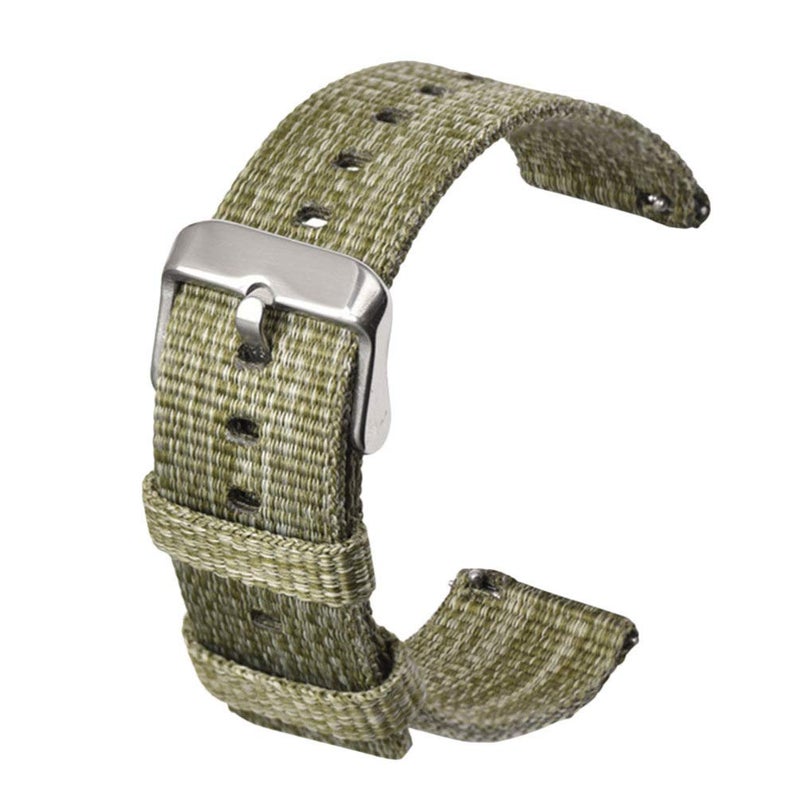 Army Green Canvas Replacement Watch Band Compatible For Galaxy Watch - Image 3