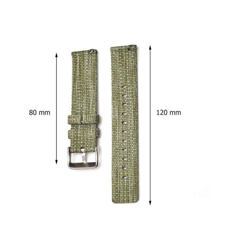 Army Green Canvas Replacement Watch Band Compatible For Galaxy Watch - Image 5