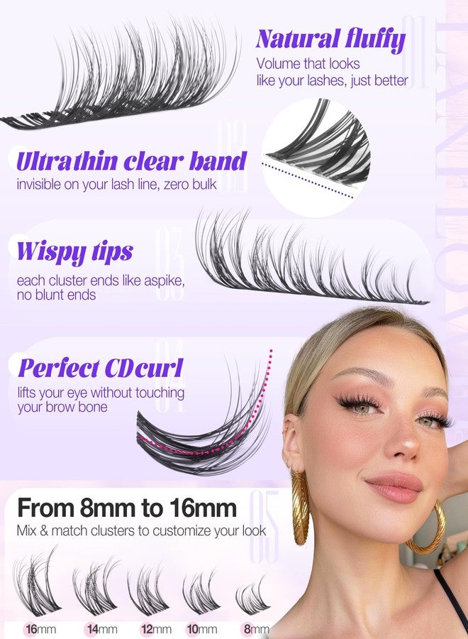 LANFLOWER Spider Lash Clusters Natural Breeze Cluster Eyelash Extensions Wispy Eyelash Clusters D Curly Individual Lashes Clusters Pestañas Postizas Naturales Fluffy Spider Lash Clusters by Delyneph - Image 5