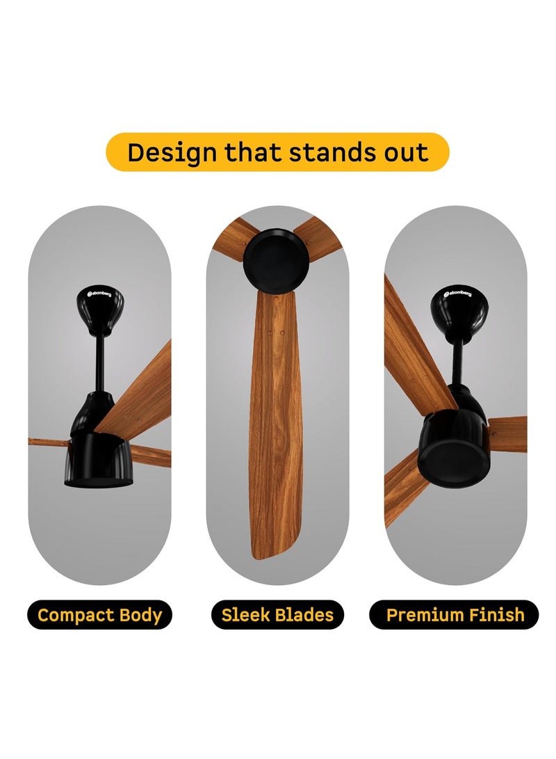 atomberg Renesa Prime 1200mm BLDC Motor | BEE 5 Star Rated | Sleek Ceiling Fans Compatible with Regulators | Without Remote Control | Upto 65% Energy Saving and High Air Delivery Fan (Honey Maplewood) - Image 2