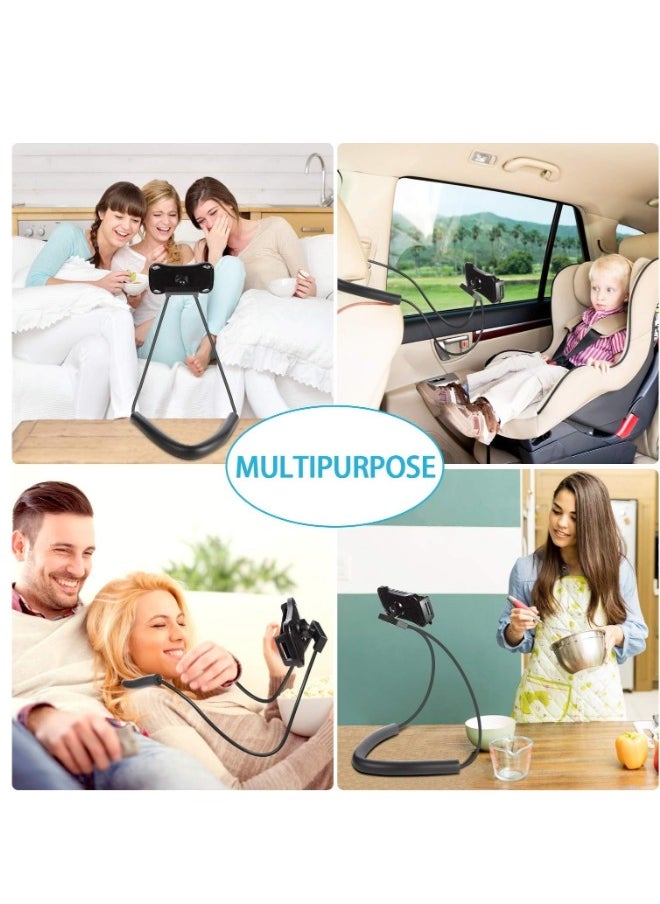 ShebSheb - Universal Smartphone Holder Hanging Phone Stand On The Neck Flexible Lazy Bracket That Can Rotate Freely(Black） - Image 1