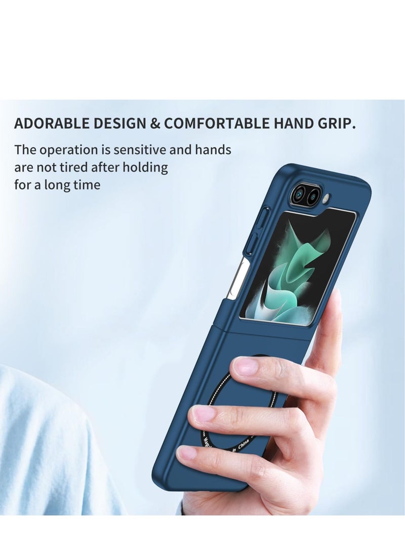 Captaintech For Samsung Galaxy Z Flip5 Case, for Samsung Z Flip 5 Slim Thin Shockproof Full-Body Protective Cover Phone Case, Compatible with MagSafe Wireless Charger, for Samsung Galaxy Z Flip 5 5G CX (Blue) KSA - Image 4