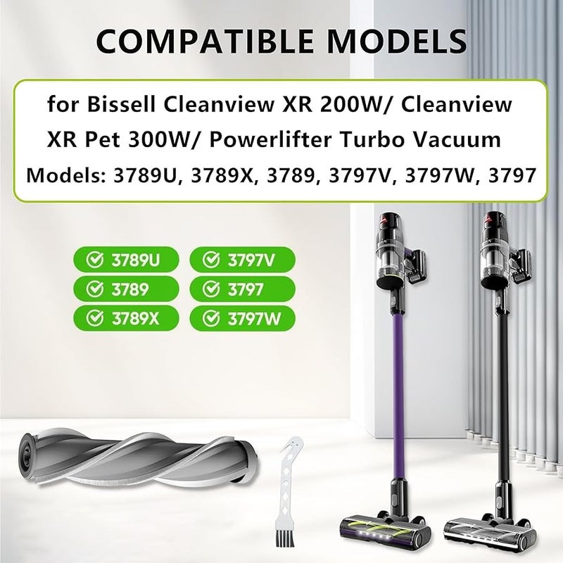Odashen Replacement Brush Roll for Bissell Cleanview XR Pet 300W Cleanview XR 200W Powerlifter Turbo Cordless Stick Vacuum Models 3789U 3789X 3789 3797V 3797W 3797 Grey - Image 2