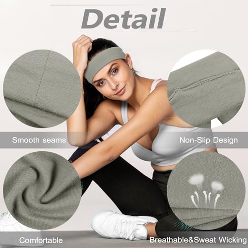 DiyJibb Headbands for Women, Stretchy Non Slip Soft Cotton Cloth Hair Bands for Sports, Workout, Yoga and Running, 7pcs - Image 4