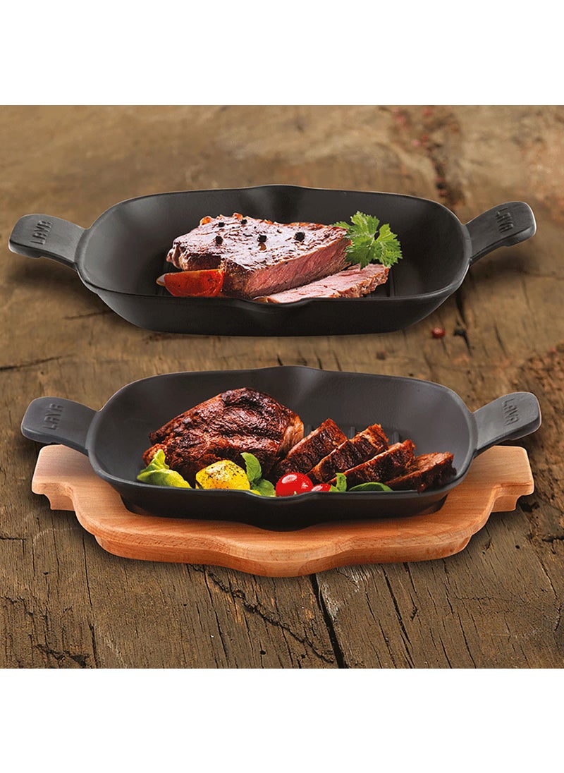 Lava Cast Iron Handled Frying and Hot Presentation Plate / Pan  - Image 2