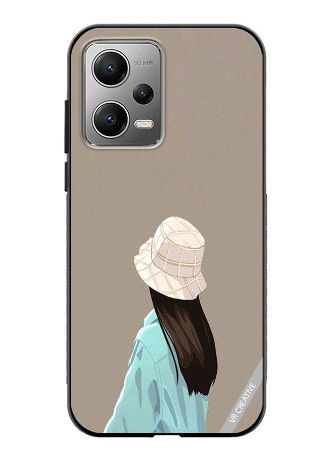 VR CREATIVE Protective Case Cover For Xiaomi Redmi Note 12 Pro Brown Hat Girl Design Multicolour  - Image 1