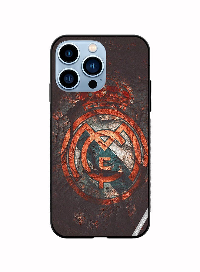VR CREATIVE Protective Case Cover For Apple iPhone 14 Pro Real Madrid Cake Design Multicolour
