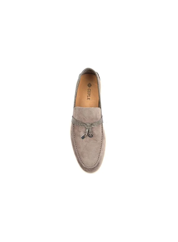 Cuple Khaki Women's Suede Leather Flat Shoes Cuple for Women | Best Price UAE