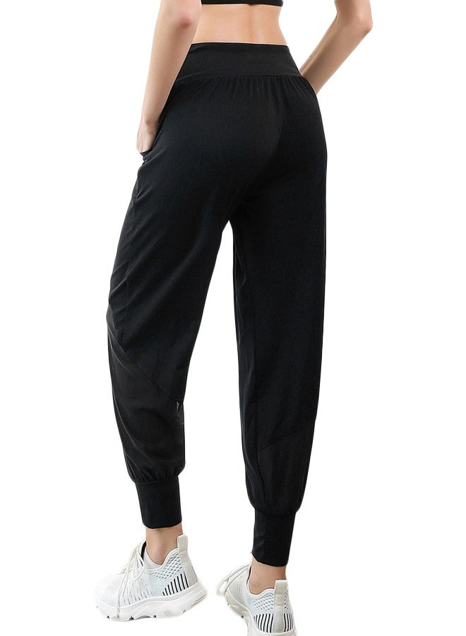 Mesh Insert Sports Joggers Black - Image 2