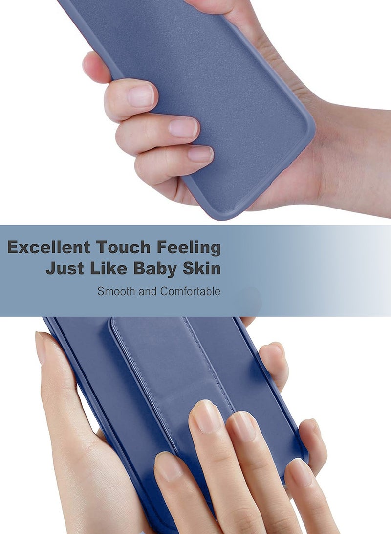 Wtech Honor X9c 5G 2024 / Honor Magic7 Lite 5G 2025 Hand Grip Foldable Magnetic Kickstand Wrist Strap Finger Grip with Built-in Iron Case Cover - Storm Blue - Image 4