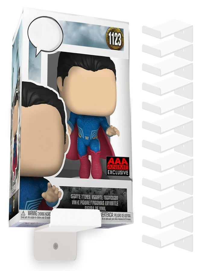 Tapeera 12-Pack White Acrylic Display for Pop Figure Shelves - Suitable for in-The-Box Figures with Soft Protector - 4-Inch Pop Vinyl Wall Display - Boxed Action Figure and Vinyl Figure Display Case - Image 1