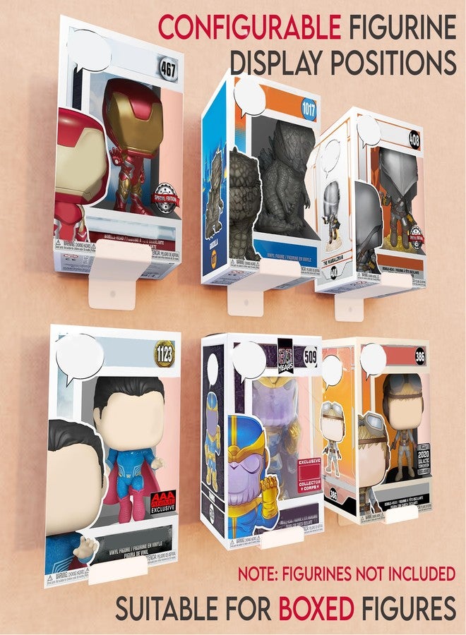 Tapeera 12-Pack White Acrylic Display for Pop Figure Shelves - Suitable for in-The-Box Figures with Soft Protector - 4-Inch Pop Vinyl Wall Display - Boxed Action Figure and Vinyl Figure Display Case - Image 2