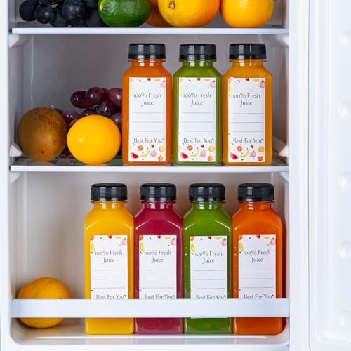 BOOMIBOO Juice Bottles with Caps15Pcs 8oz, Plastic Bottles with Caps, Clear Reusable Water Bottle, Juice Containers - with 15Pcs Labels & Bottle Brush - Image 4
