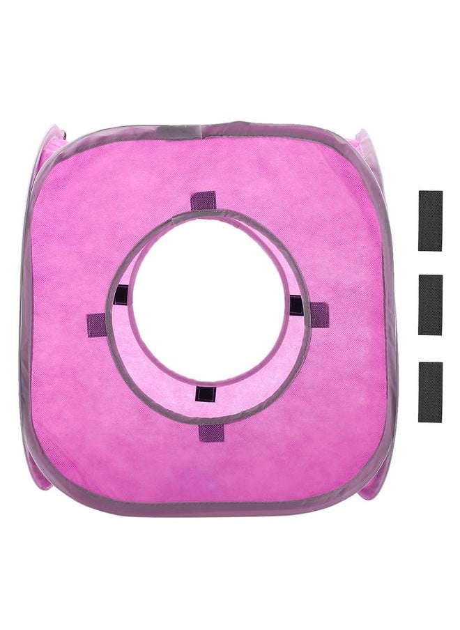 Thoraya Cubic Folding Cat Crinkle Tunnel Play Toy Kitten Cat Game Interactive Toy Pink  - Image 1