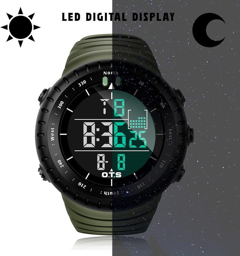 PALADA Men's Digital Sports Watch Waterproof Tactical Watch with LED Backlight Watches for Men - Image 3