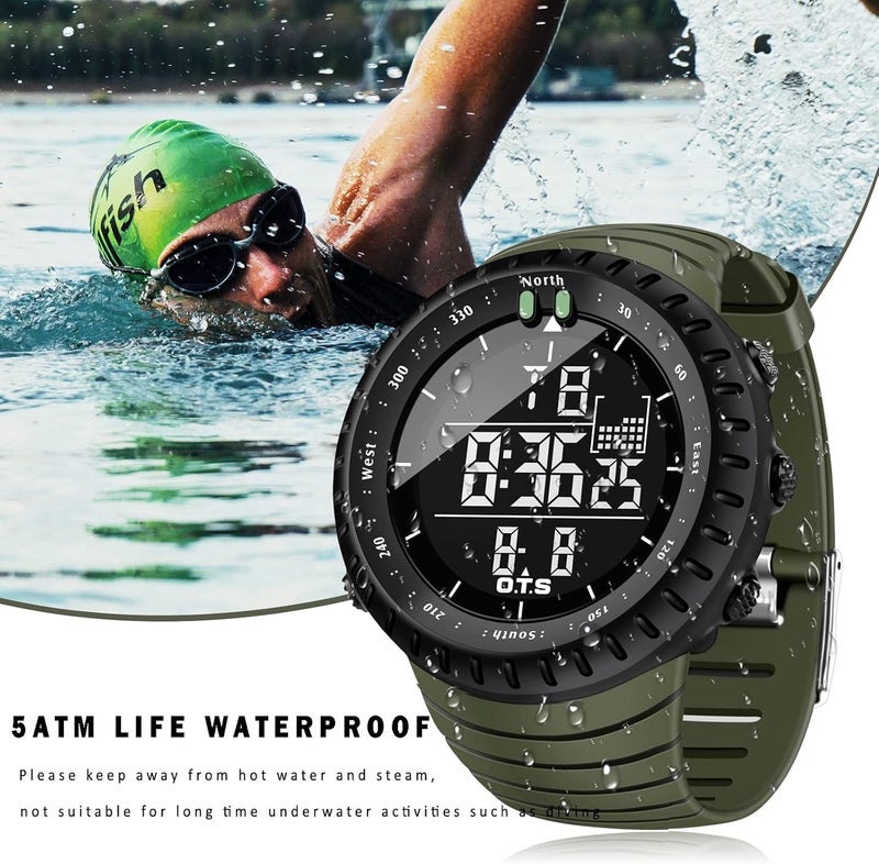 PALADA Men's Digital Sports Watch Waterproof Tactical Watch with LED Backlight Watches for Men - Image 2