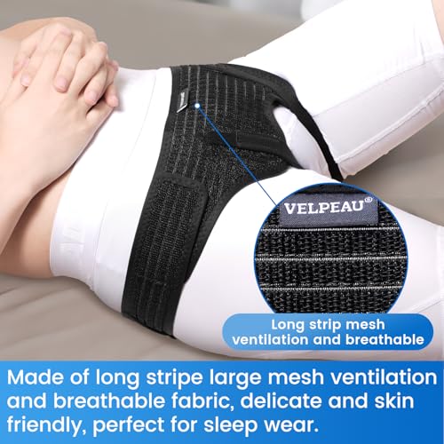 VELPEAU Hernia Belt for Men & Women - Bilateral/Double Inguinal, Groin Hernia Support Truss Underwear Briefs, Pain Relief Recovery Adjustable Strap with 2 Removable Medical Compression Pads (Black, M) - Image 5