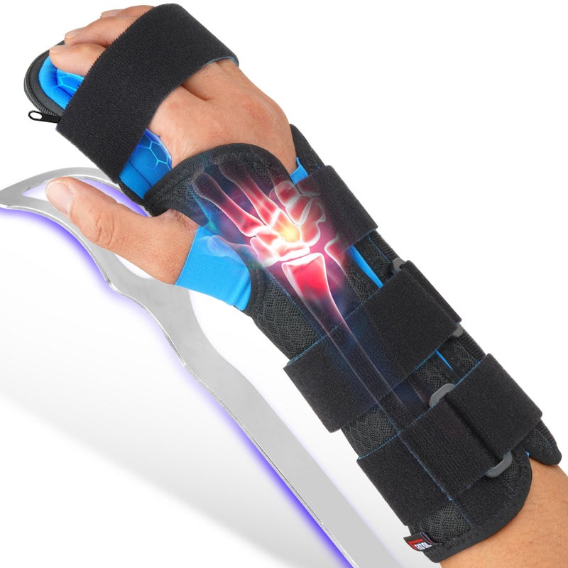 FEATOL Resting Hand Splint Stroke Night Immobilizer with Removable Splints Pain Relief For Carpel Tunnel Stroke Recovery Arthritis TendinitisFunctional Support Wrist Finger BraceRight Hand LargeFor Men and Women