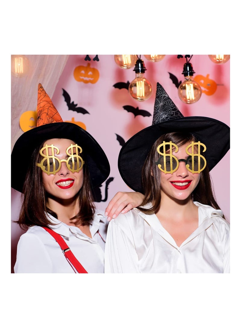 Zikra Gold Dollar Sign Glasses, 6 Pairs Funny Dollar Glasses Sign, Adult Kids Funny Party Eyeglasses Creative Cool Eyeglasses for Hip Hop Photo Props Halloween Party Supplies Decoration - 2 Colors - Image 3