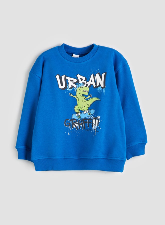 LC WAIKIKI Dinosaur Printed Boys' Sweatshirt and Sweatpants 2 Pack - Image 2