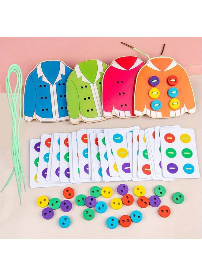 Wooden Threading Board Game LTC01036 Educational Toy For Fine Motor Skills - Image 1