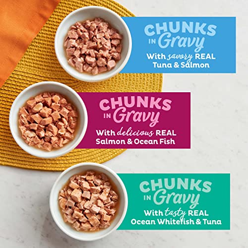 Meow Mix Seafood Favorites Chunks in Gravy Wet Cat Food Variety Pack, 2.75 Ounce (Pack of 12) - Image 5