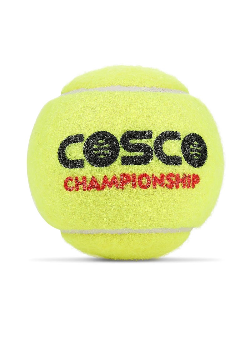 COSCO Championship Tennis Ball (Yellow)|Cricket | Standard Size | Rubber - Image 1