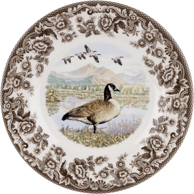 Spode Spode Woodland Salad Plate Canadian Goose 8  Perfect for Thanksgiving and Other Special Occasions  Made in England from Fine Earthenware  Microwave and Dishwasher Safe  - Image 1