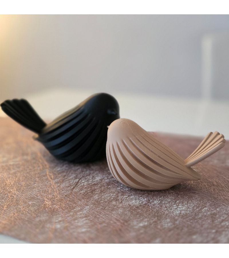 White Nordic Minimalist Bird 3D Printed Shell Texture Home Office Decor - Image 4