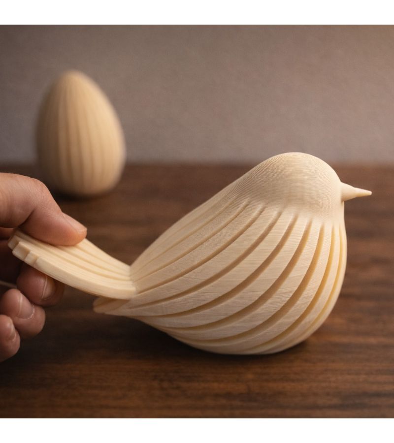 White Nordic Minimalist Bird 3D Printed Shell Texture Home Office Decor - Image 5