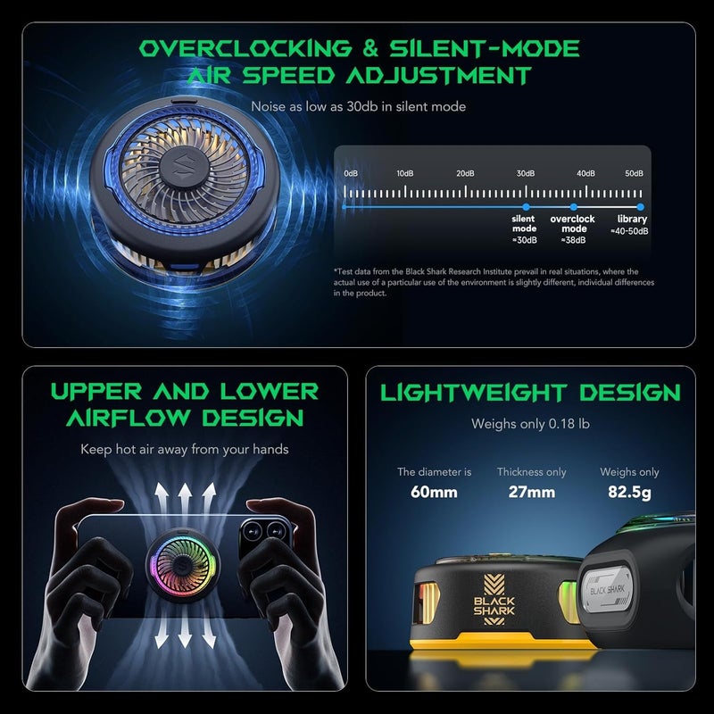 BLACK SHARK FunCooler 5 Black - Magnetic Phone Cooler with RGB Lighting for Gaming - Image 5