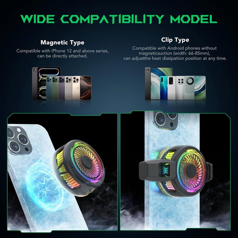 BLACK SHARK FunCooler 5 Black - Magnetic Phone Cooler with RGB Lighting for Gaming - Image 3