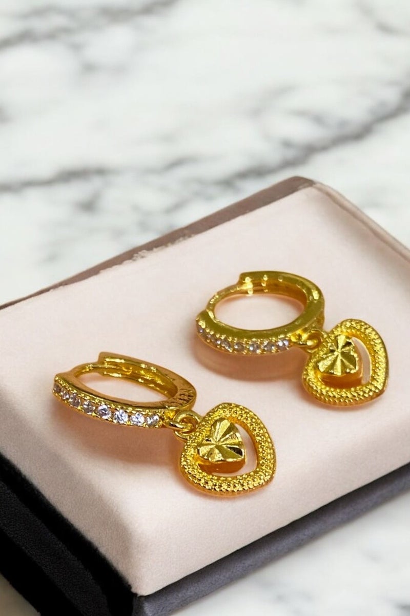 Dangle Charms Elegant & Trendy Gold Plated Earrings For Women - Image 1