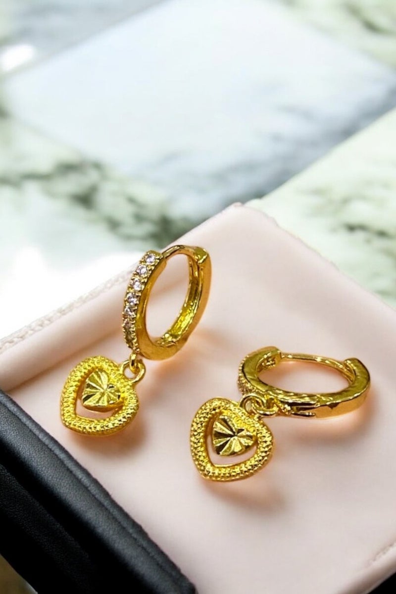 Dangle Charms Elegant & Trendy Gold Plated Earrings For Women - Image 2