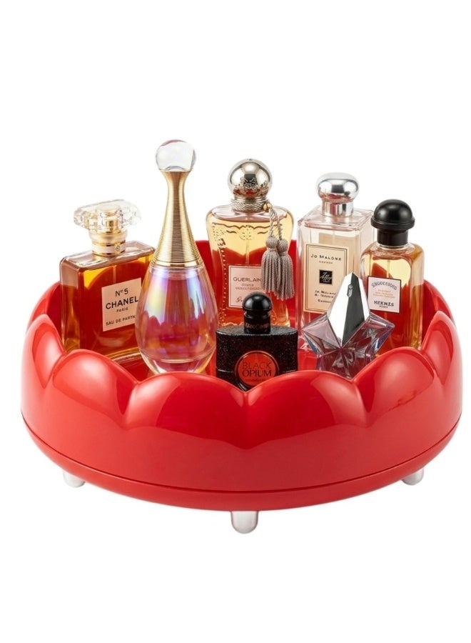 منظم مستحضرات تجميل دوار 360° متعدد الأغراض، لتخزين المكياج، البادي لوشن، البادي سبلاش، الإكسسوارات الصغيرة، أدوات التجميل، عملي وشيك للطاولات، الحمام والمكاتب 26×9سم - Image 5