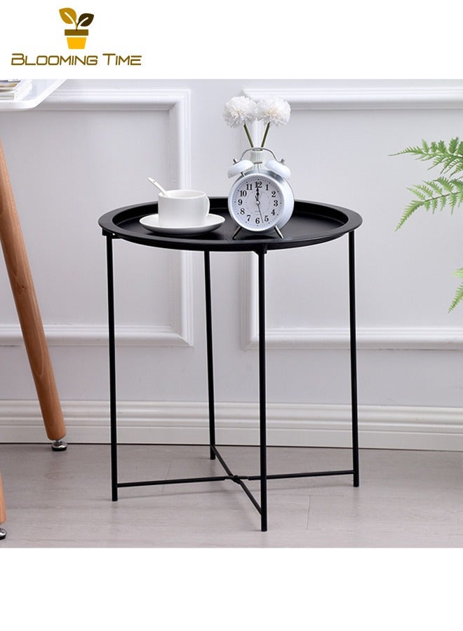 بلومنغ تايم طاولة قهوة إبداعية بسيطة، طاولة جانبية متحركة للأريكة، طاولة جانبية حديدية متحركة للأريكة، طاولة جانبية حديدية متحركة للأريكة، طاولة زاوية لغرفة المعيشة، طاولة طاولة منزلية صغيرة مستديرة، طاولة نوم صغيرة لغرفة النوم - Image 4