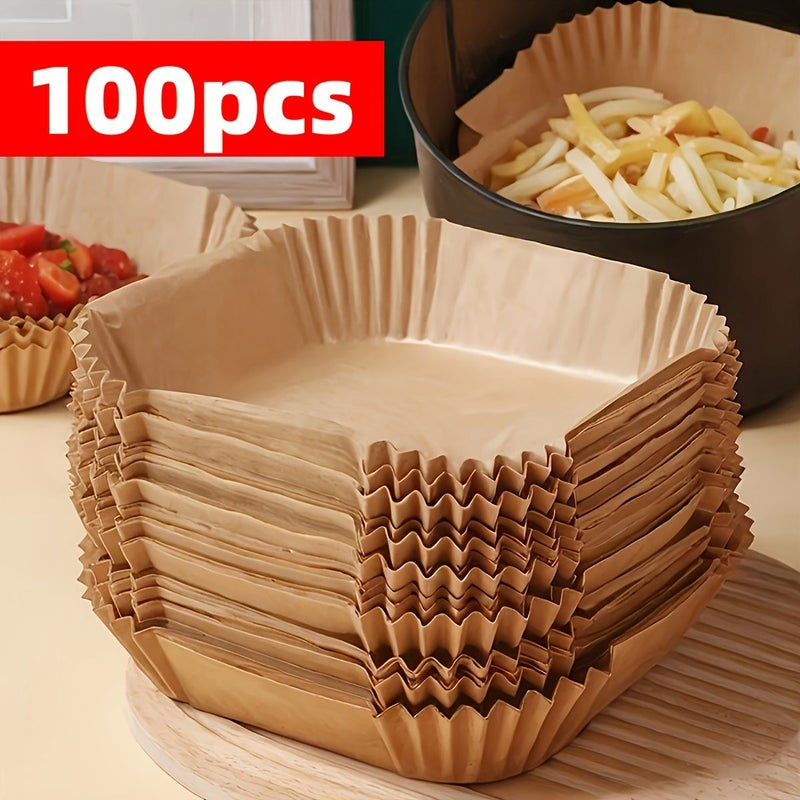 Non Stick Air Fryer Baking Paper 100 Sheets Safe Single Layer Embossed Design - Image 3