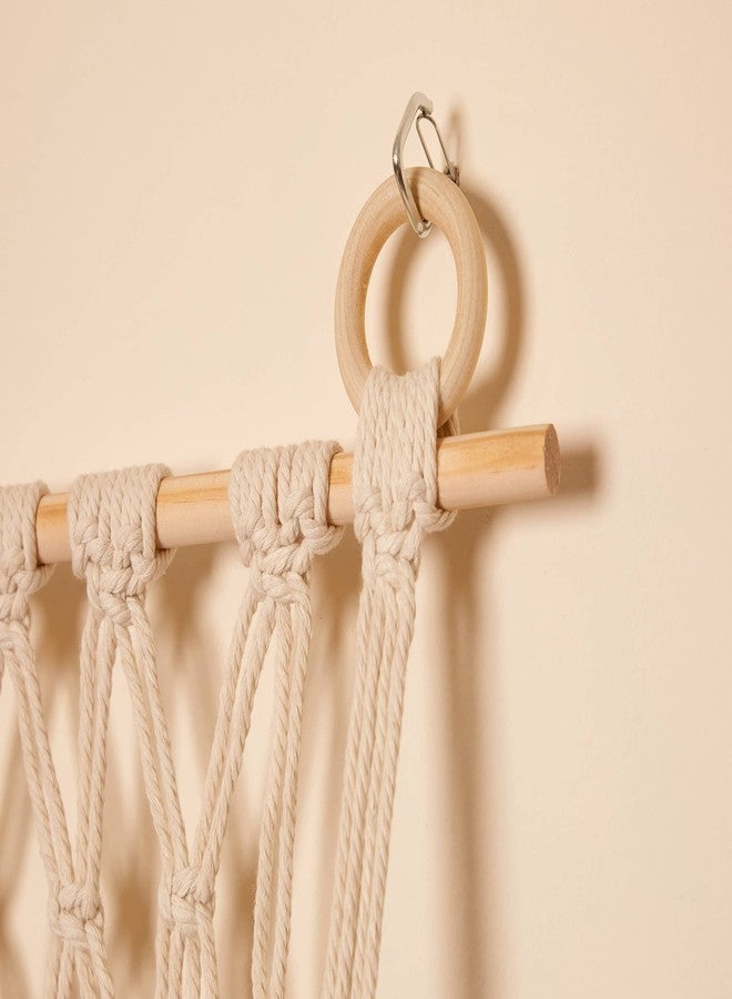 Urooz Stuffed Animal Macrame Hammock Display Swing w/String Lights | Large Boho Style Rope Net Holder for Kids Toys | Hanging Corner Nursery Storage Organizer for Your Plushie Pets | Light Blue - Image 4