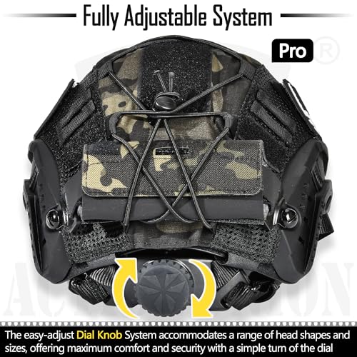 ACTIONUNION Airsoft Helmet and Mask Pro Set Tactical Paintball Helmet and Balaclava Mesh Mask MH Type with Counterweight (Tan, Medium) - Image 2