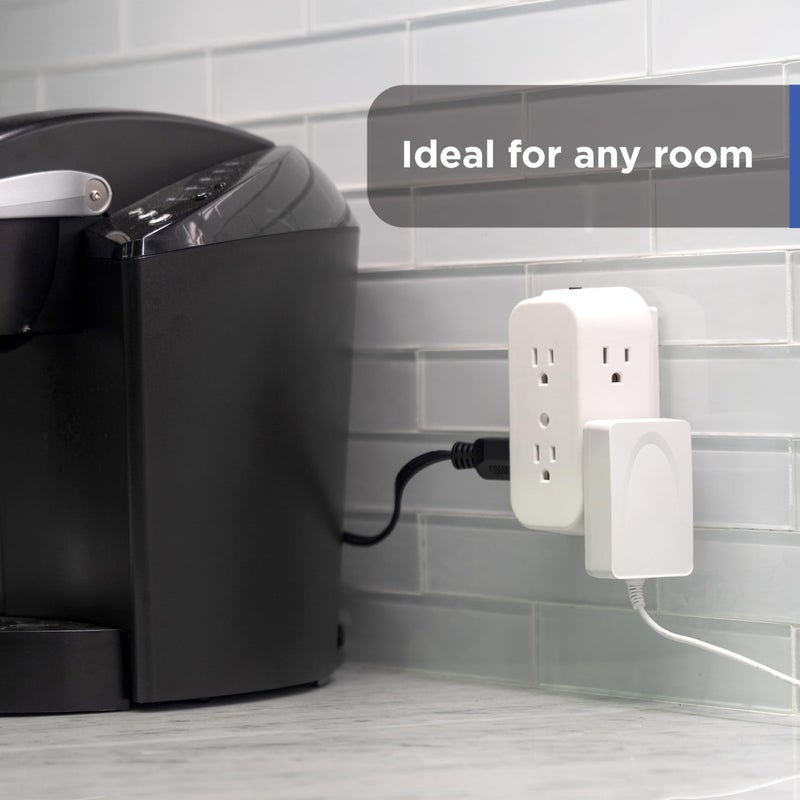 GE 6-Outlet Extender, Grounded Wall Tap, Reset Button, Circuit Breaker, Adapter Spaced Outlets, 3-Prong, Multiple Plug, Quick and Easy Install, Cruise Essentials, ETL Listed, White, 56575 - Image 4