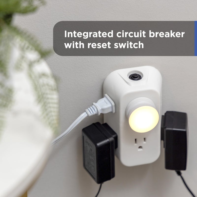 GE 6-Outlet Extender, Grounded Wall Tap, Reset Button, Circuit Breaker, Adapter Spaced Outlets, 3-Prong, Multiple Plug, Quick and Easy Install, Cruise Essentials, ETL Listed, White, 56575 - Image 5