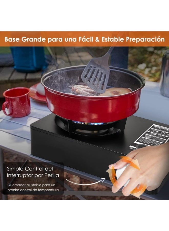 Executive LLC - Camping Stove, Extra High Output, Single Burner Butane Stove Camping Accessories, Outdoor Windproof Camp Stove, Camping Cooking Grill, Propane Burner and Backpacking Essentials - Image 1