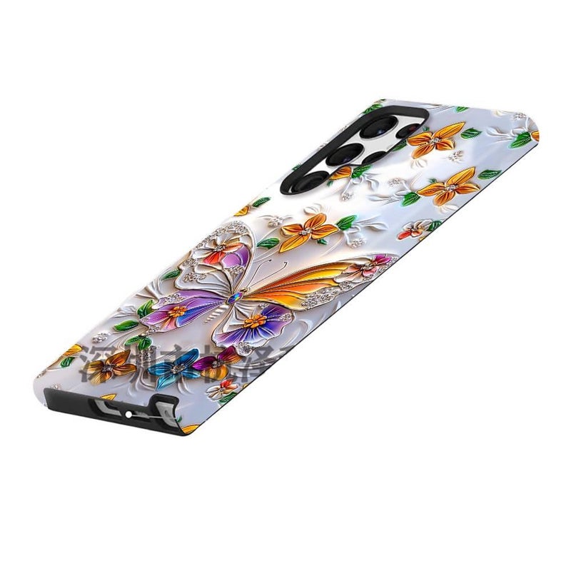Protective Case | Drop Protection | Oil Painting Style Butterfly Pattern | Multicolour | Film | Shockproof Cover for iPhone 13 - Image 5