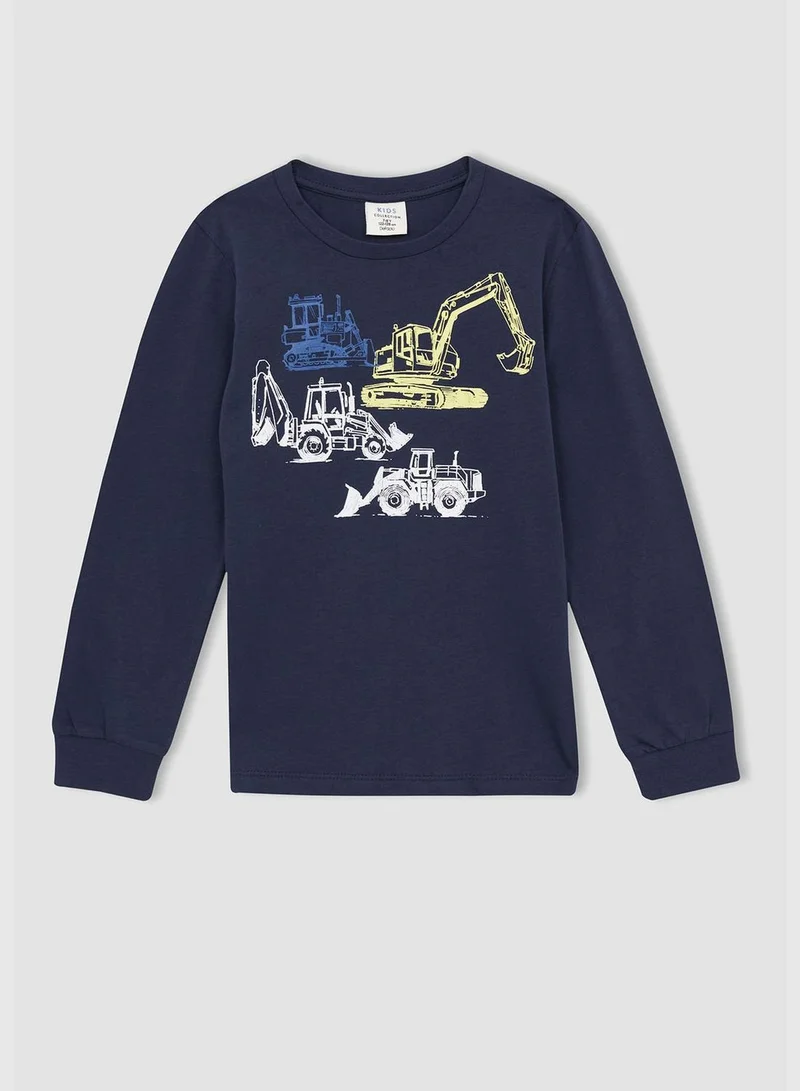DeFacto Long Sleeve Working Machine Print Pyjamas Set